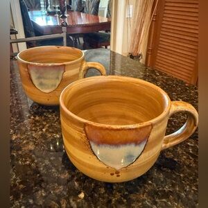 Vintage Sango Splash Stoneware Pottery Drip Glaze Mug-Set of 2